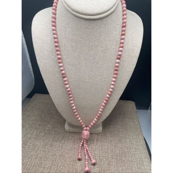 Jay King Pink Beaded Tassel Necklace with Faceted Focal Bead & Silver Hook Clasp - Picture 7 of 7
